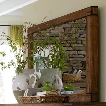 Rustic Landscape Mirror with Softened Pine Corners